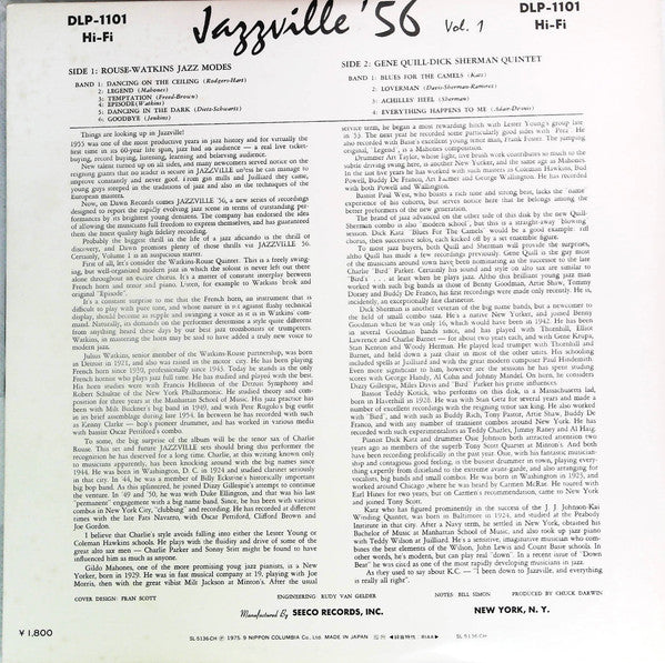 Release: Jazzville Vol. 1-Vinyl-Japan-1975-SL-5136-CH-16025077