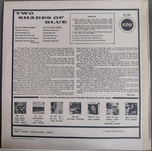 Master Release: Two Shades Of Blues by Jimmy Rushing