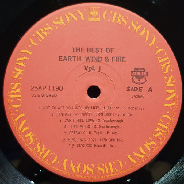 The Best Of Earth, Wind & Fire Vol. I