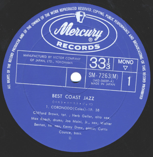 Release: Best Coast Jazz-Vinyl-Japan-None-SM-7263(M), SM-7263(M)-18651721
