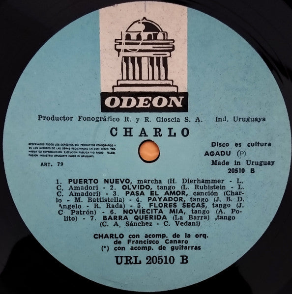 Charlo Con Acompañamiento De La Orquesta De Francisco Canaro