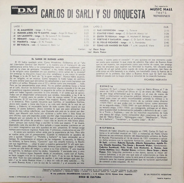 Release: Carlos Di Sarli Y Su Orquesta-Vinyl-Argentina-None-70275-15527883