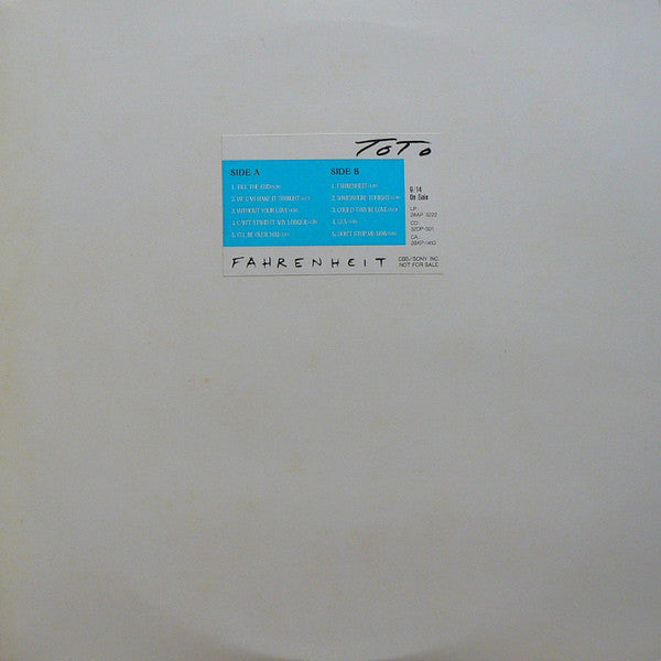 Release: Fahrenheit-Vinyl-Japan-1986-XDAP 93152-13119169
