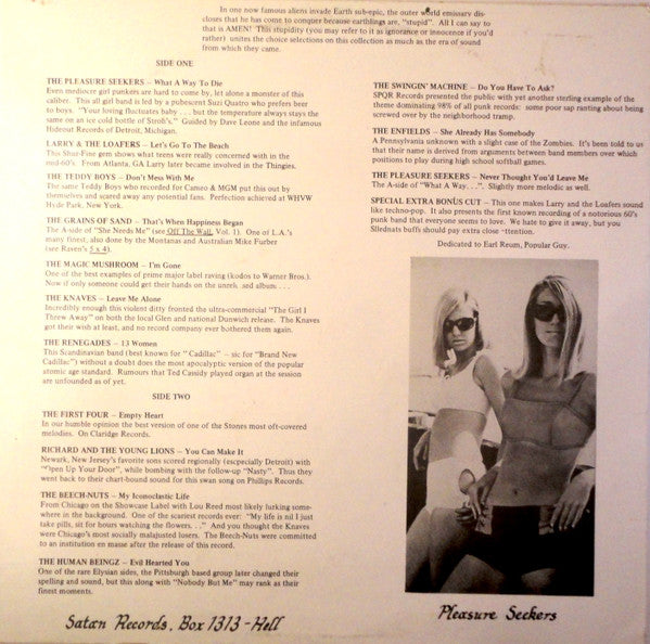 Release: What A Way To Die (15 Forgotten Losers From The Mid 60's)-Vinyl-US-None-SR 1313-13021203