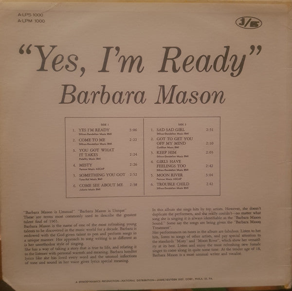 Master Release: Yes, I'm Ready by Barbara Mason
