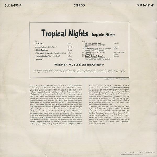 Master Release: Tropical Nights - Tropische Nächte by Werner Müller Und Sein Orchester