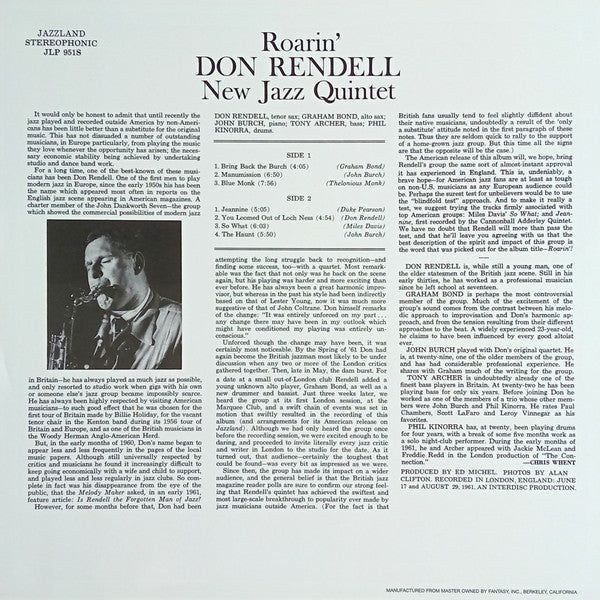 Master Release: Roarin' by The New Don Rendell Quintet