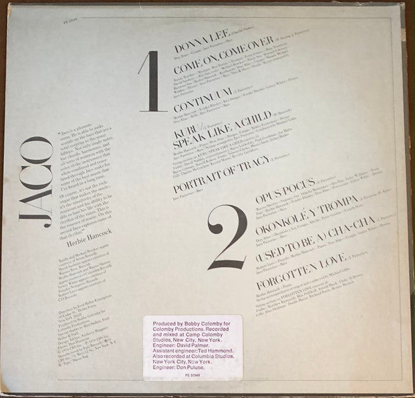 Release: Jaco Pastorius-Vinyl-US-1976-PE 33949-19531621