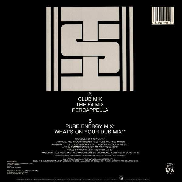 Release: What's On Your Mind (Pure Energy)-Vinyl-US-1988-TB 911-98872