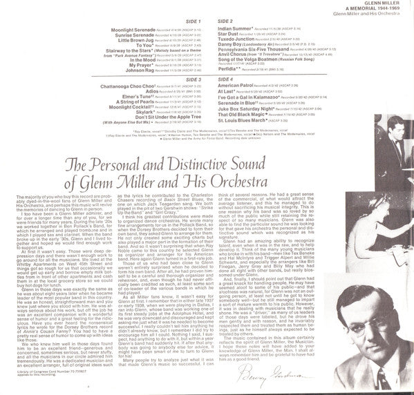 Master Release: Glenn Miller - A Memorial 1944-1969 by Glenn Miller And His Orchestra