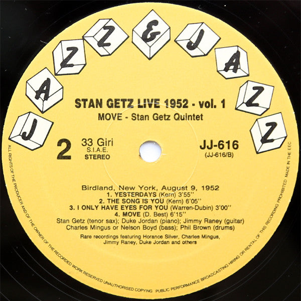 Live 1952, Volume 1: Move