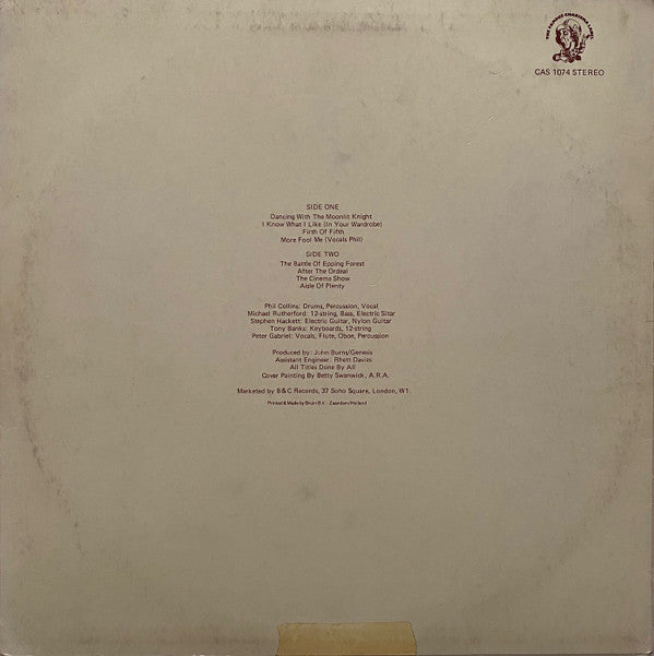Release: Selling England By The Pound-Vinyl-UK-None-CAS 1074, CAS. 1074-14924334