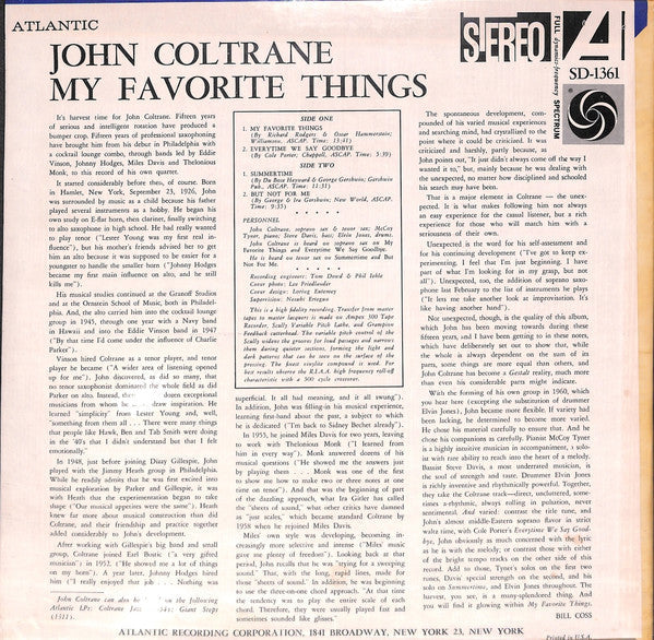 Release: My Favorite Things-Vinyl-US-None-1361, SD-1361-24829889