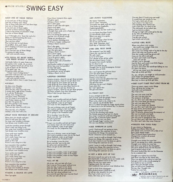 Swing Easy! And Songs For Young Lovers