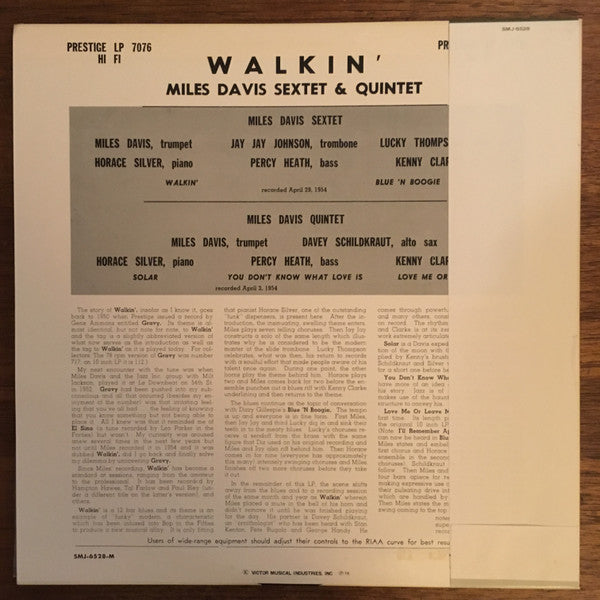 Release: Walkin'-Vinyl-Japan-1976-SMJ-6528-M, SMJ-6528(M), SMJ-6528Ⓜ, PG-6031-12463392