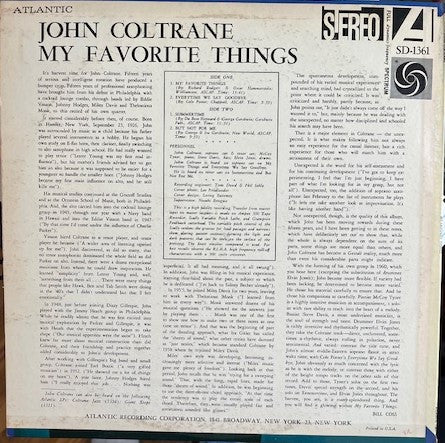 Release: My Favorite Things-Vinyl-US-None-SD 1361, SD-1361, 1361-29009584