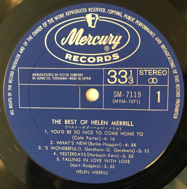 Release: The Best Of Helen Merrill-Vinyl-Japan-None-SM-7119-13531648
