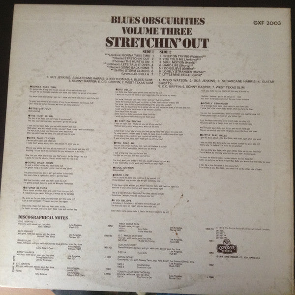 Blues Obscurities Volume Three Stretchin' Out