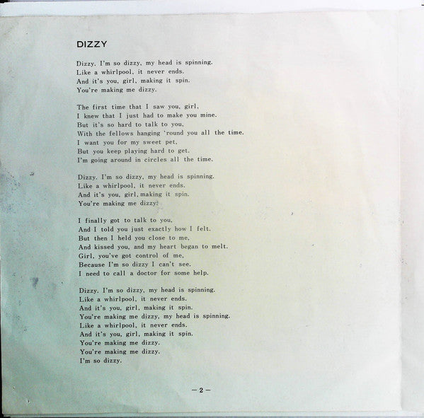 Master Release: Dizzy by Tommy Roe