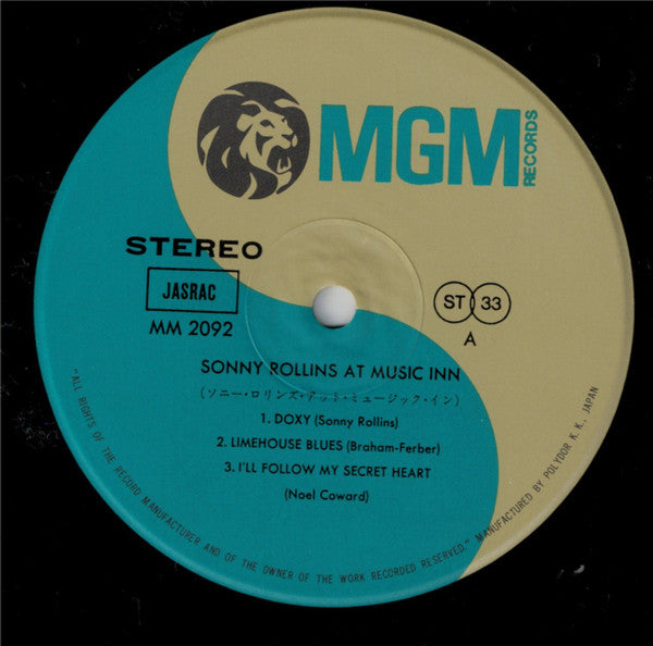 Sonny Rollins At Music Inn / Teddy Edwards At Falcon's Lair