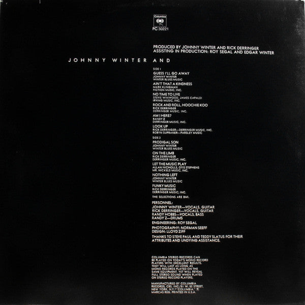 Release: Johnny Winter And-Vinyl-US-None-PC 30221, 30221-6989679