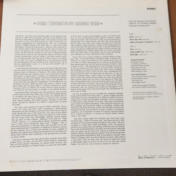 Release: Tribute To Charlie Parker From The Newport Jazz Festival-Vinyl-Japan-1979-PG-126-7934629