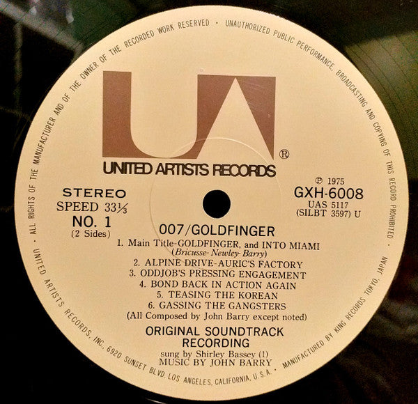 007ゴールドフィンガー = Goldfinger (Original Motion Picture Score)