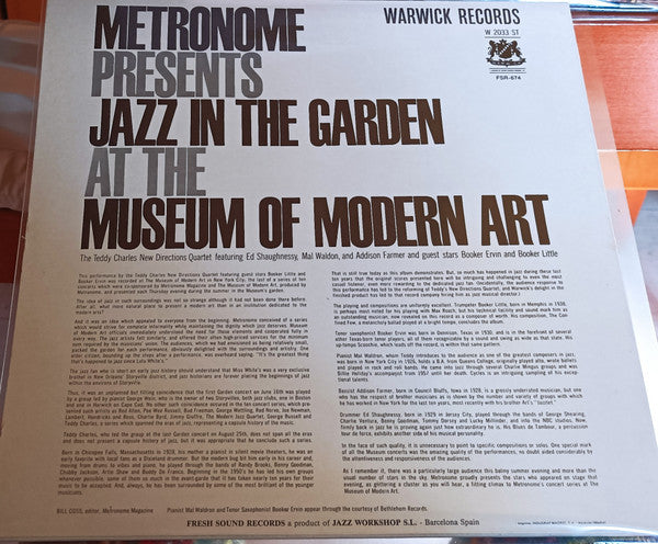 Master Release: Metronome Presents Jazz In The Garden At The Museum Of Modern Art by Teddy Charles New Directions Quartet