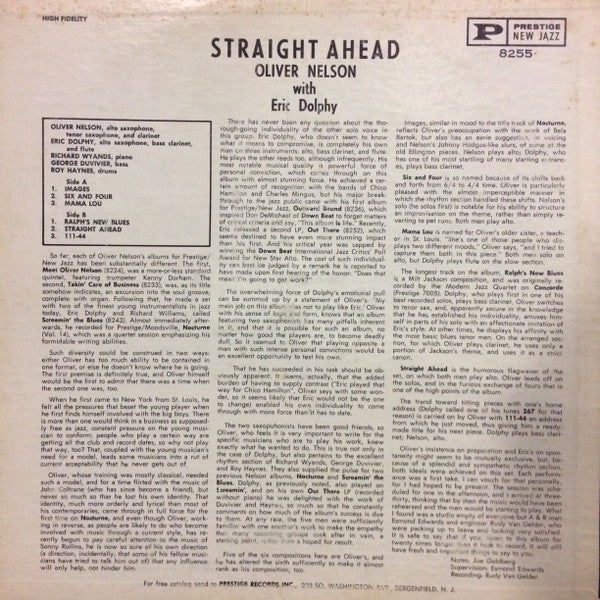 Release: Straight Ahead-Vinyl-US-1964-NJ 8255, NJ 8255-6448189
