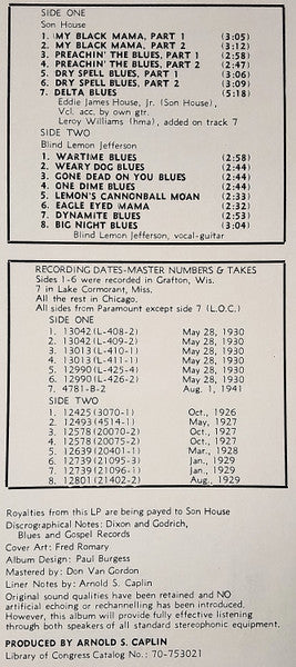 Blind Lemon Jefferson / Son House