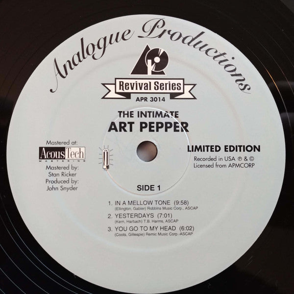 Intimate Art Pepper