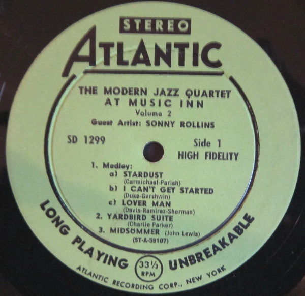 The Modern Jazz Quartet At Music Inn —  Volume 2