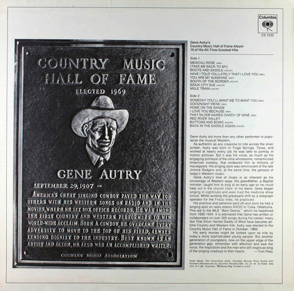 Gene Autry's Country Music Hall Of Fame Album