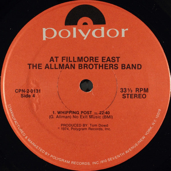 The Allman Brothers Band At Fillmore East
