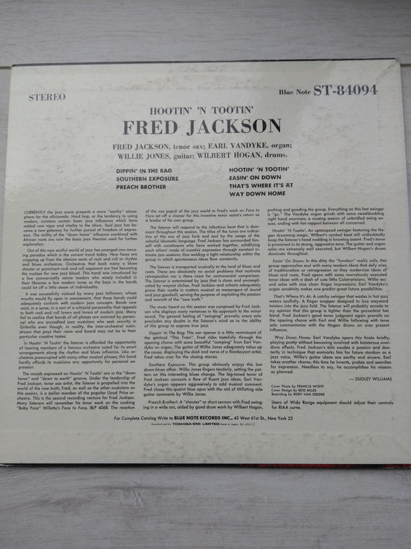 Release: Hootin' 'N Tootin'-Vinyl-Japan-1992-BN 4094, BST 84094-4792160