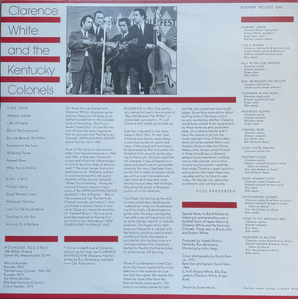 Release: Clarence White And The Kentucky Colonels-Vinyl-US-1980-0098-3327838