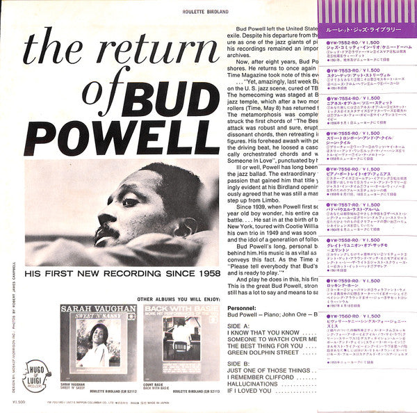 Release: The Return Of Bud Powell-Vinyl-Japan-1997-YW-7557-RO-7199261