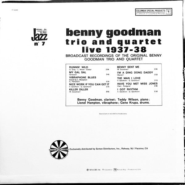 Release: Live 1937-38-Vinyl-US-1973-P 13289-2806148