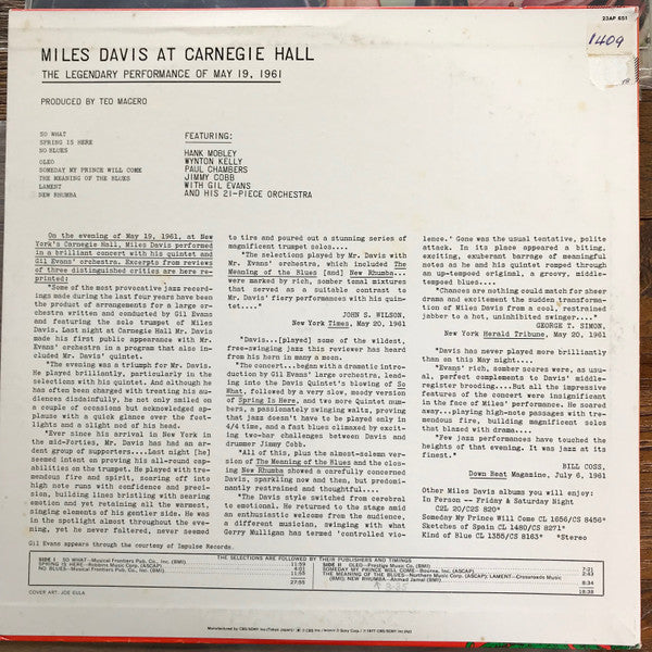 Miles Davis At Carnegie Hall