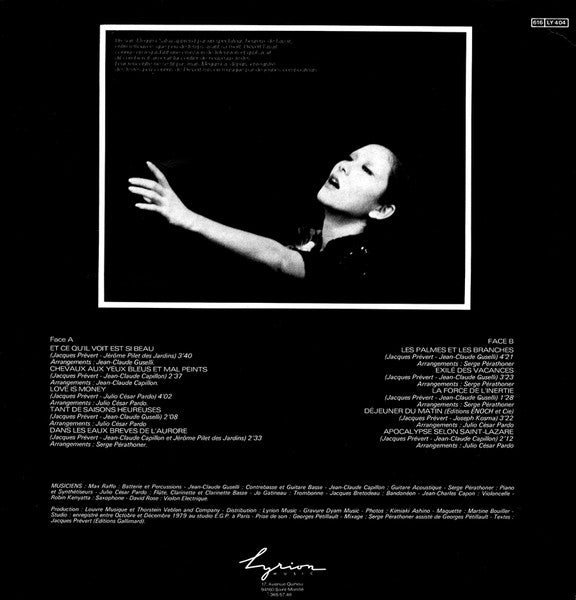 Release: Chante Prévert (Chansons Inédites)-Vinyl-France-1979-616 LY 404, 616-6166295