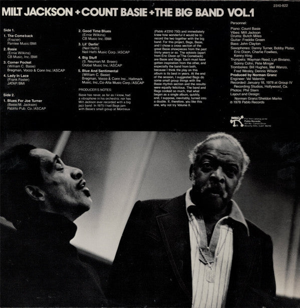Release: Milt Jackson + Count Basie + The Big Band Vol. 1-Vinyl-US-1978-2310 822, 2310-822-4446834