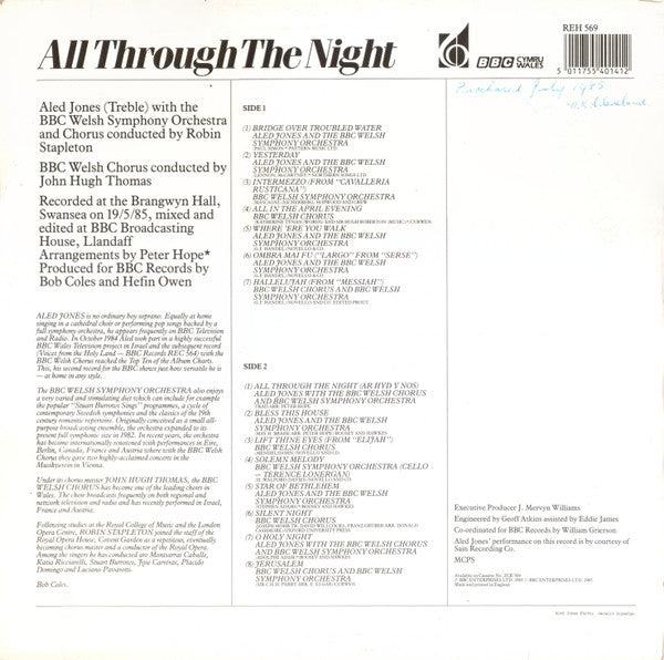Master Release: All Through The Night by Aled Jones