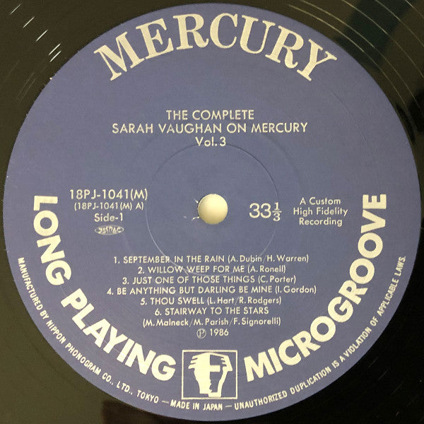 The Complete Sarah Vaughan on Mercury Vol. 3 - Great Show on Stage 1957-1959