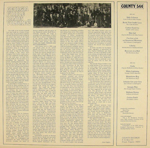 Release: Georgia Fiddle Bands Volume 2-Vinyl-US-None-544-4131491