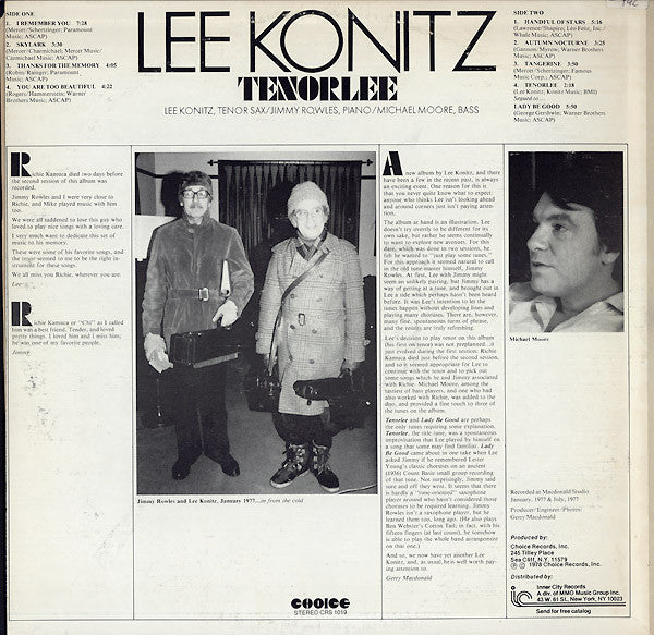 Release: Tenorlee-Vinyl-US-1978-CRS 1019-2783465