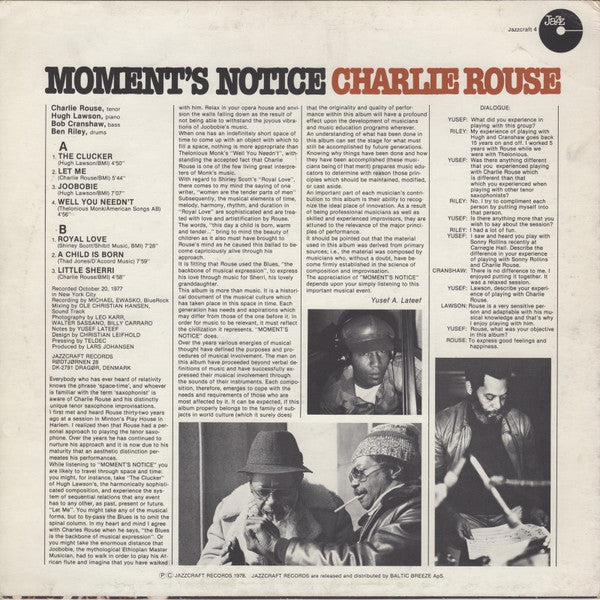 Master Release: Moment's Notice by Charlie Rouse