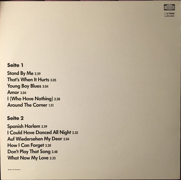 Release: Ben E. King's Greatest Hits-Vinyl-Germany-None-LP 34045, 34045-3414354