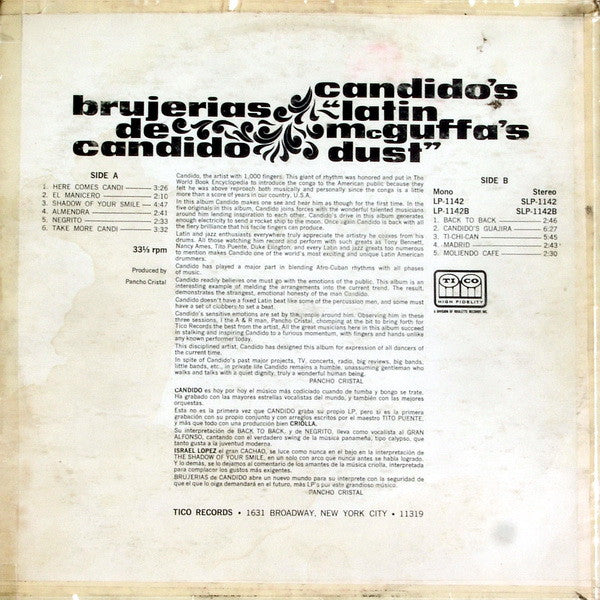 Master Release: "Brujerias" De Candido / Candido's "Latin McGuffa's Dust" by Candido