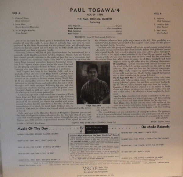 Master Release: Paul Togawa Quartet by Paul Togawa Quartet