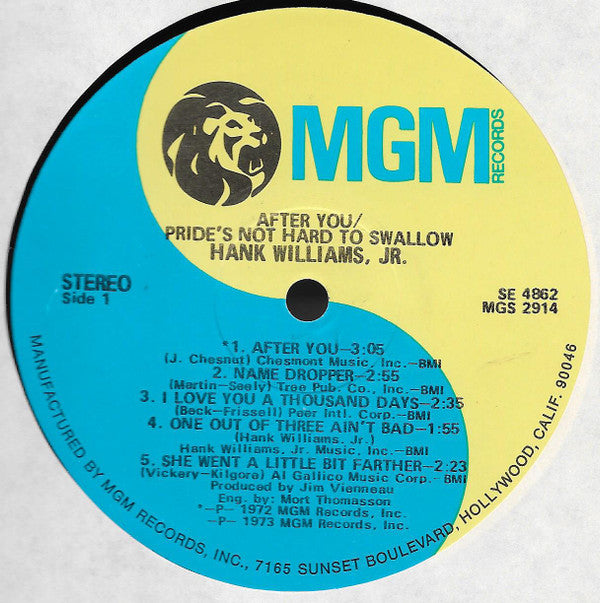 Release: After You / Pride's Not Hard To Swallow-Vinyl-US-1973-SE-4862, SE 4862-3316865